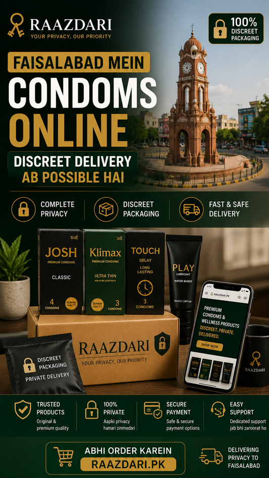 Buy Condoms Online in Faisalabad — Plain Box COD Delivery | RaazDari
