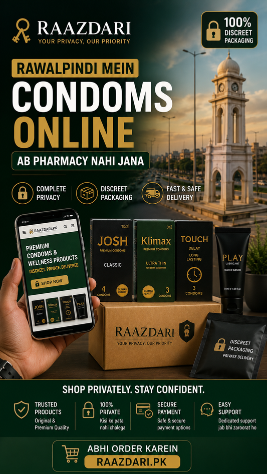 Buy Condoms Online in Rawalpindi — COD Plain Packaging | RaazDari.pk